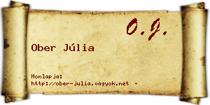 Ober Júlia névjegykártya